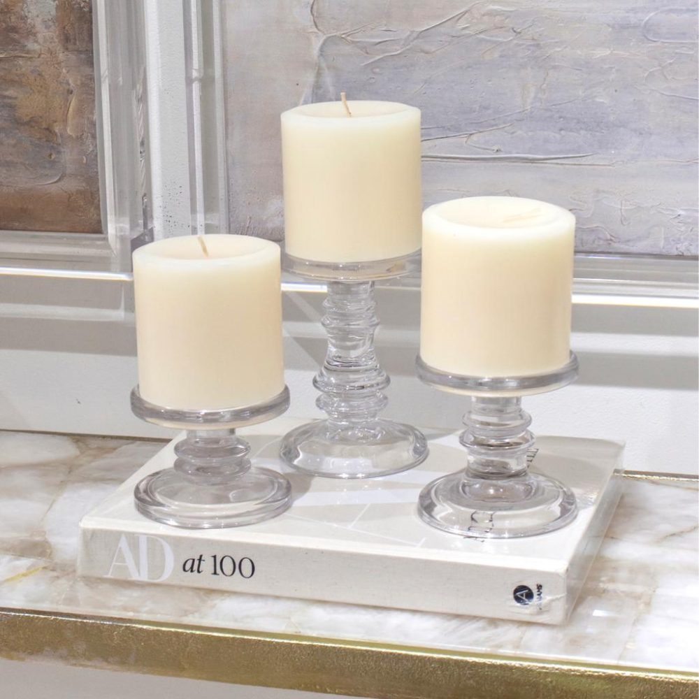 Candelabro de Vidrio Transparente Grande