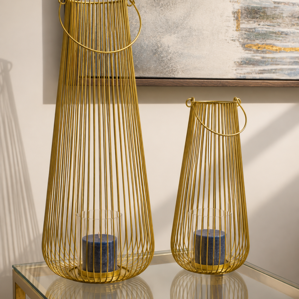 Farol Metálico Dorado Pequeño
