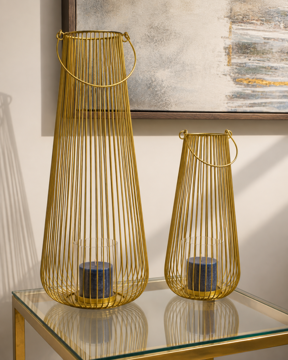 Farol Metálico Dorado Pequeño