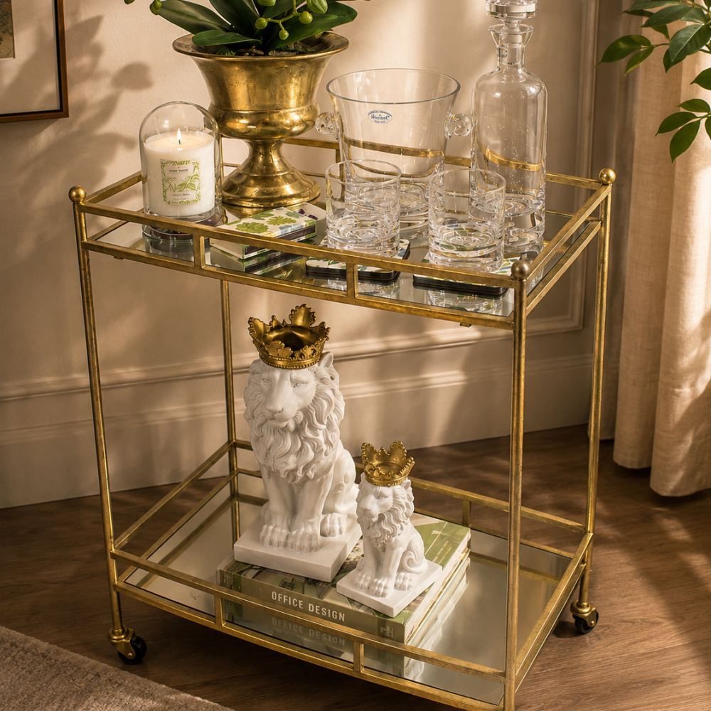 Mesa   Bar Rectangular Dorado Pequeño