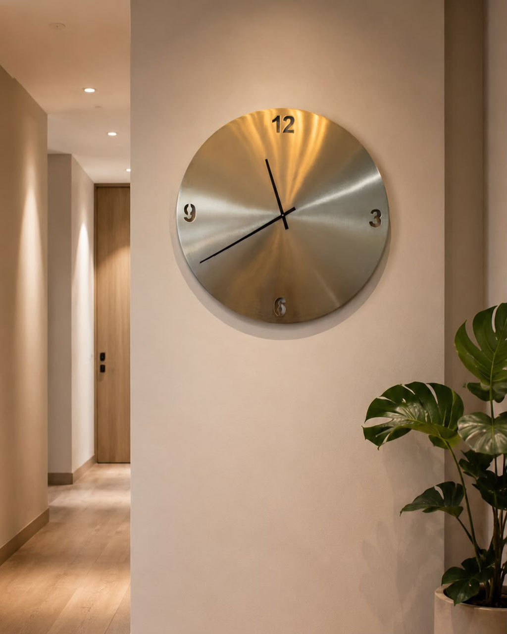Reloj de Pared en Aluminio Grande-77cm Diámetro