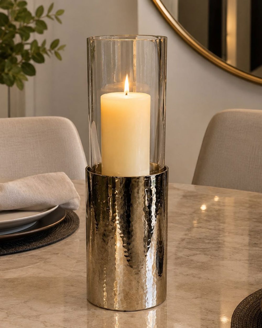 Candelabro en Acero Cromado Grande