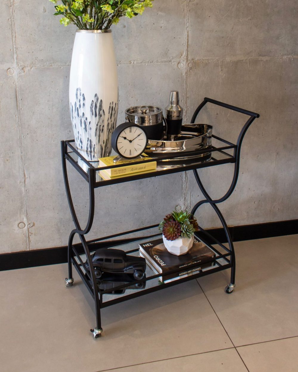 Mesa Bar Rectangular Negro con Infinito