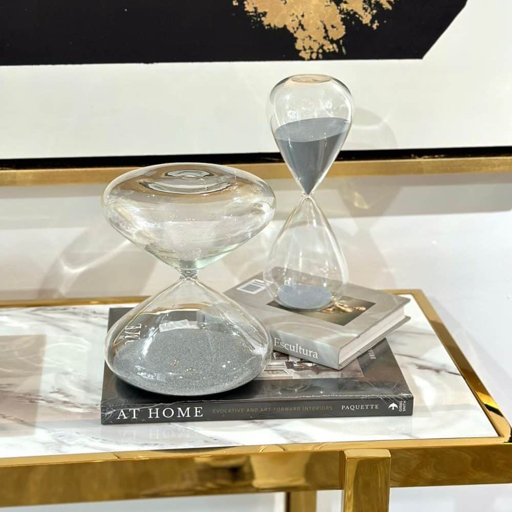 Reloj de Arena Ancho en Color Gris