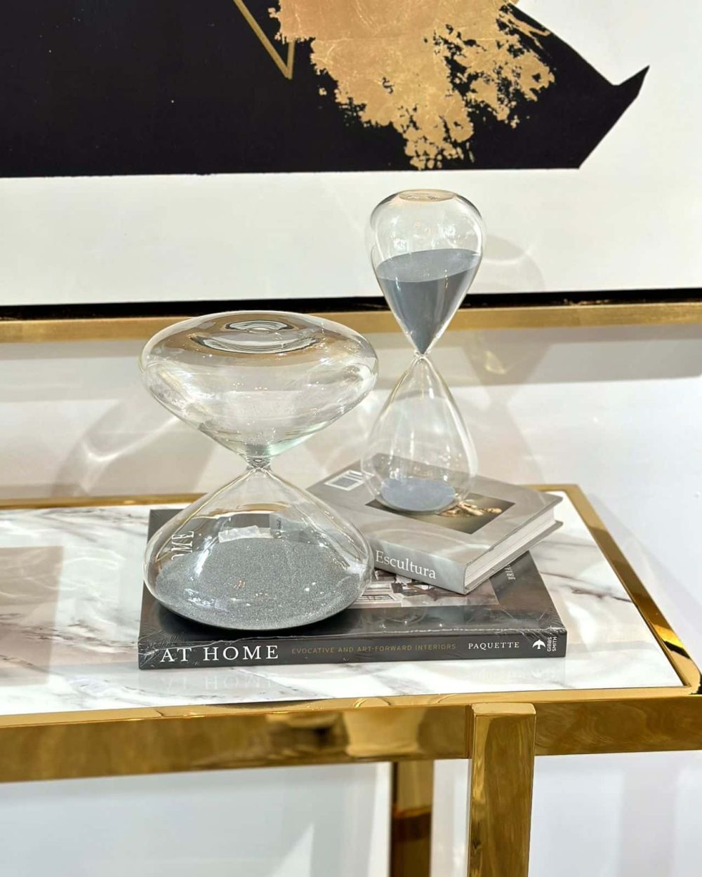 Reloj de Arena Ancho en Color Gris