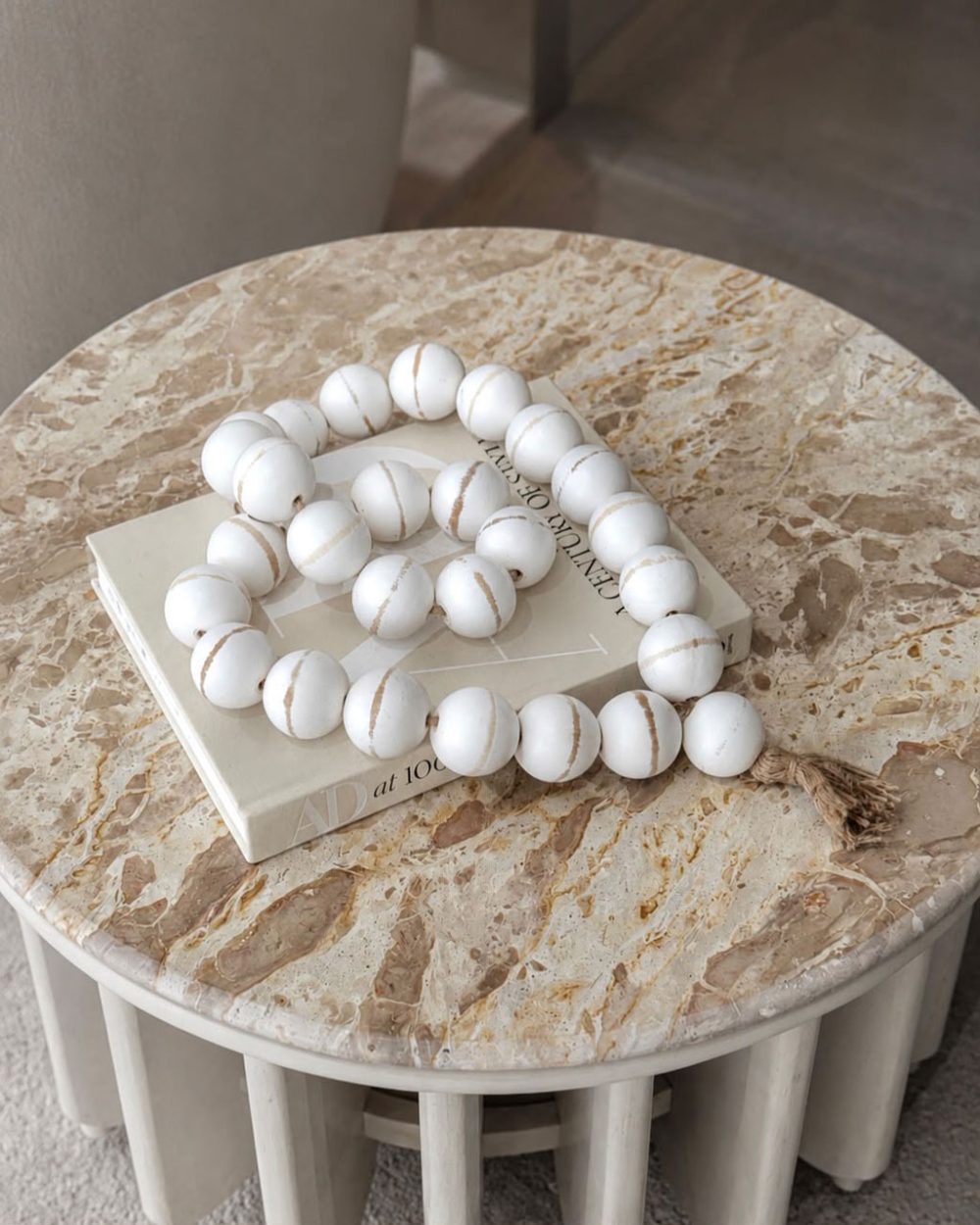 Cuencas de Madera en Blanco con Bordes de Yute