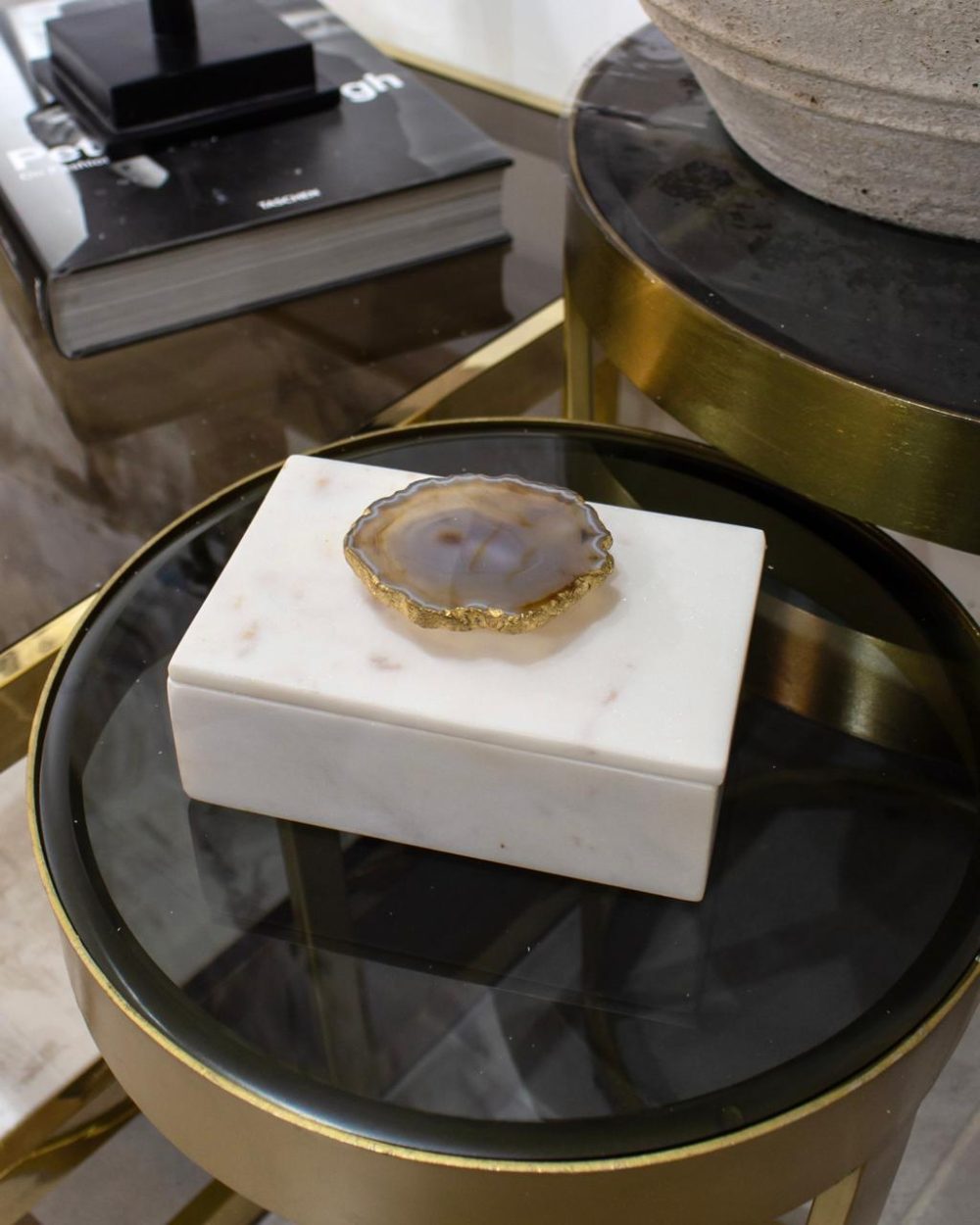 Caja  Decorativa en Mármol Blanco