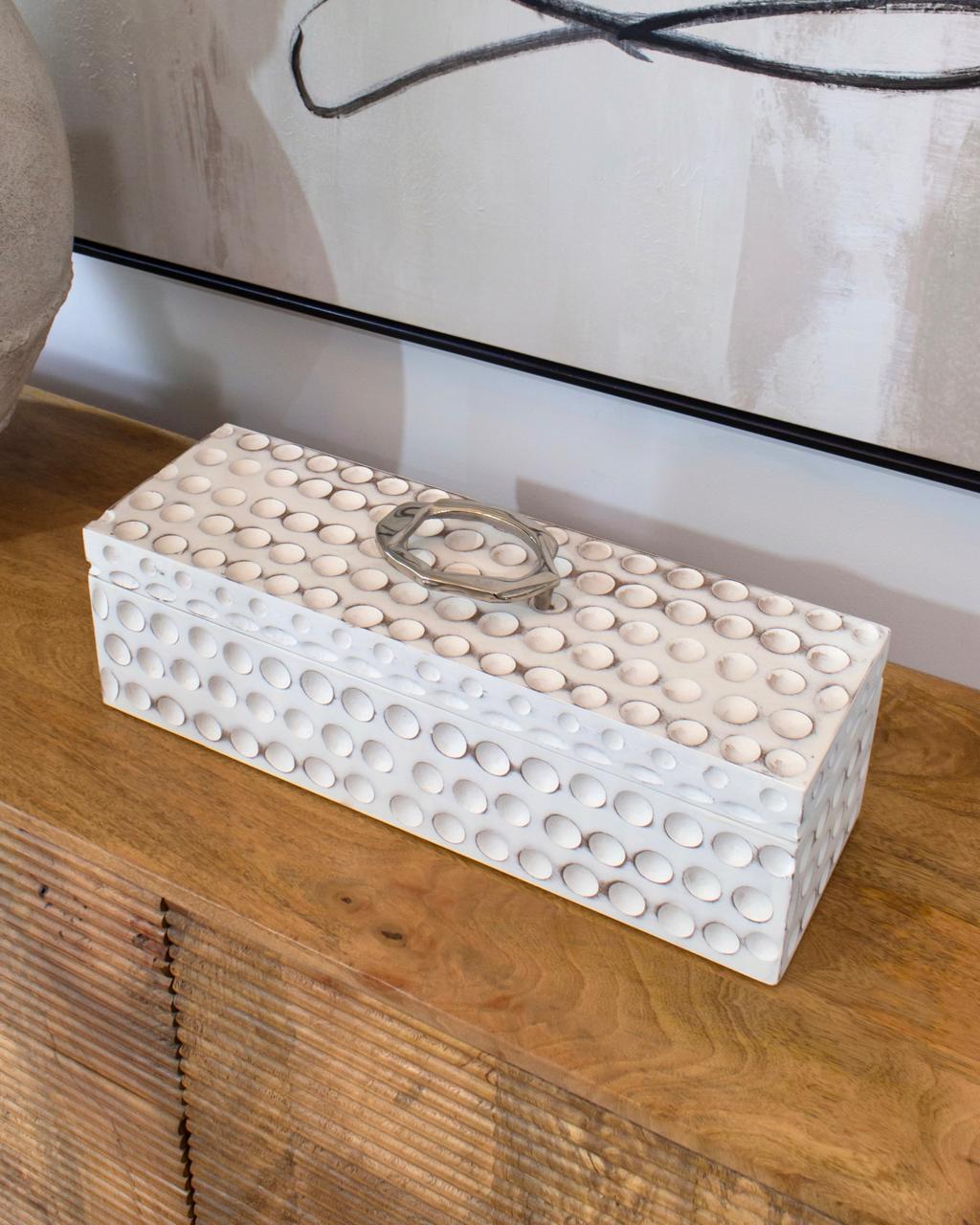 Caja Decorativa en Madera en Blanca