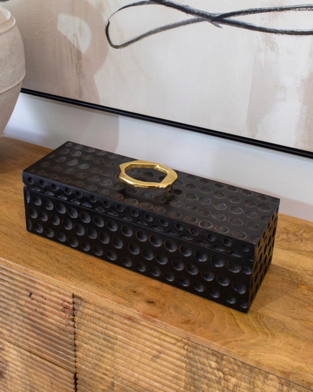 Caja          Decorativa en Madera en Negro
