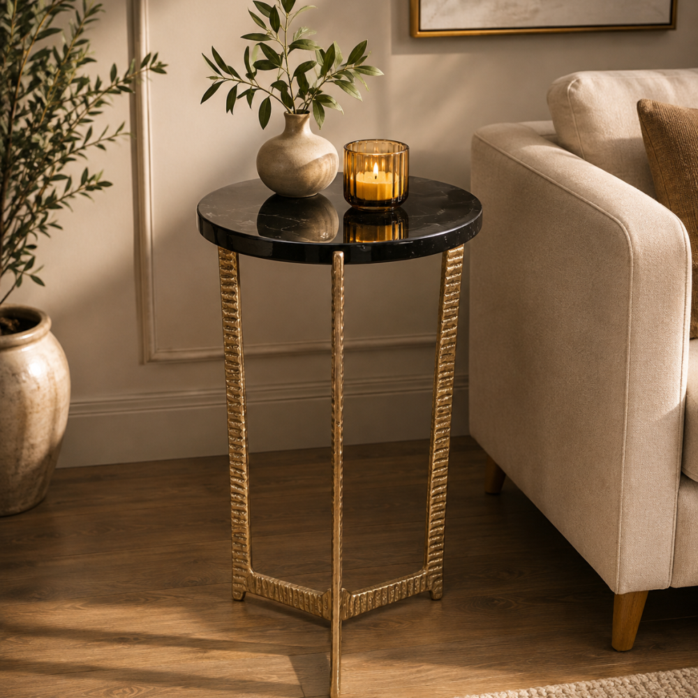 Mesa Auxiliar Bennington Delgada de Cristal