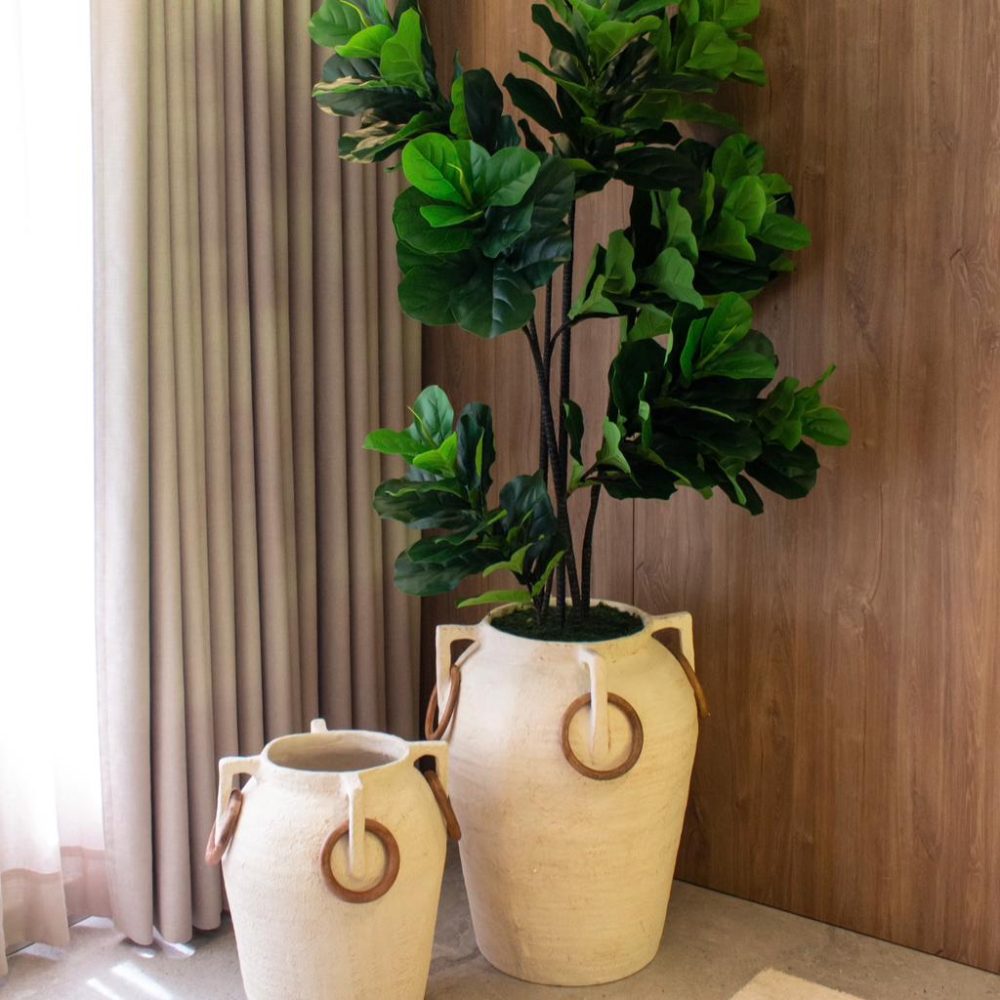 Jarrón                  Hawking de Color Marfil Grande