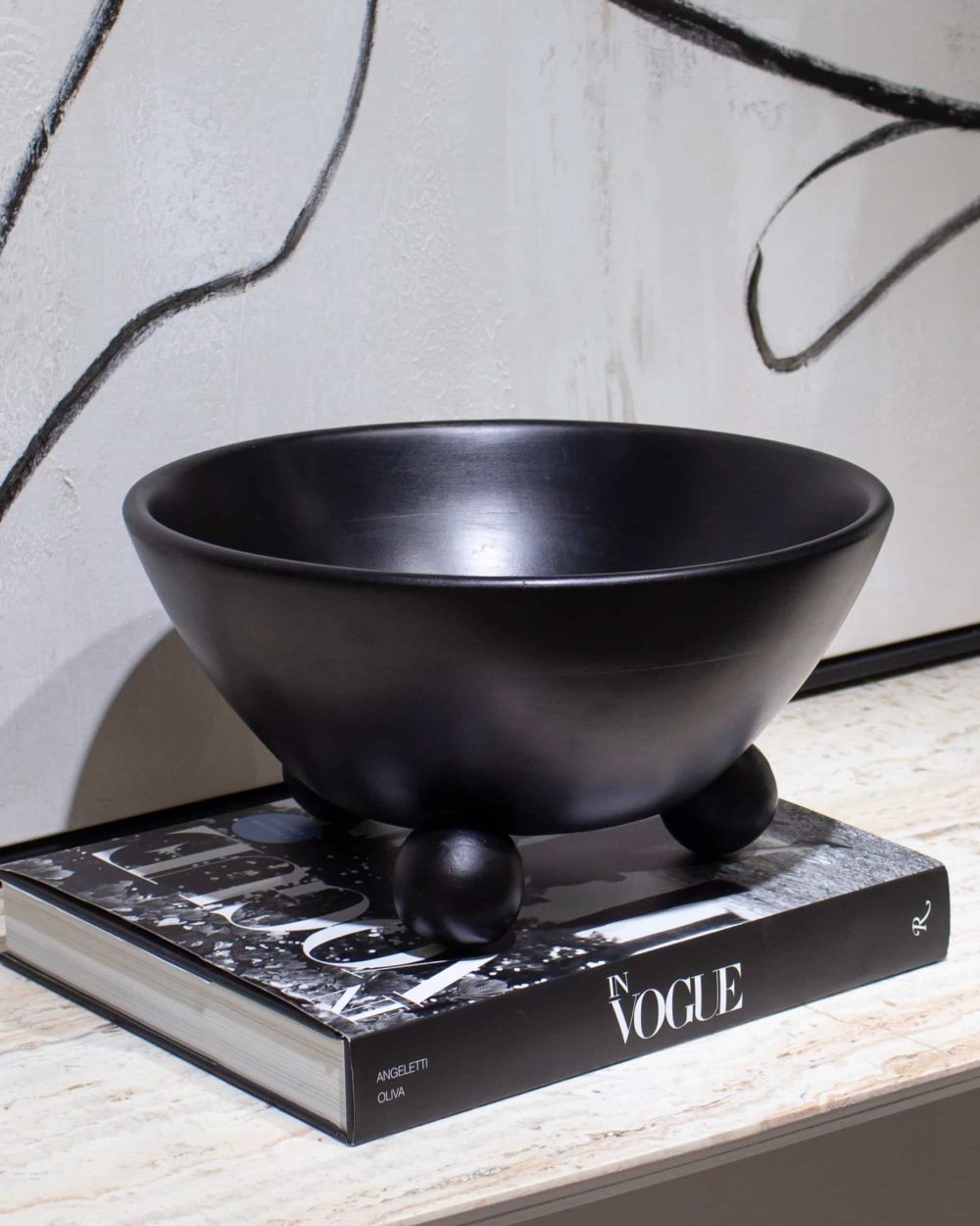 Bowl Decorativo en Madera Negra
