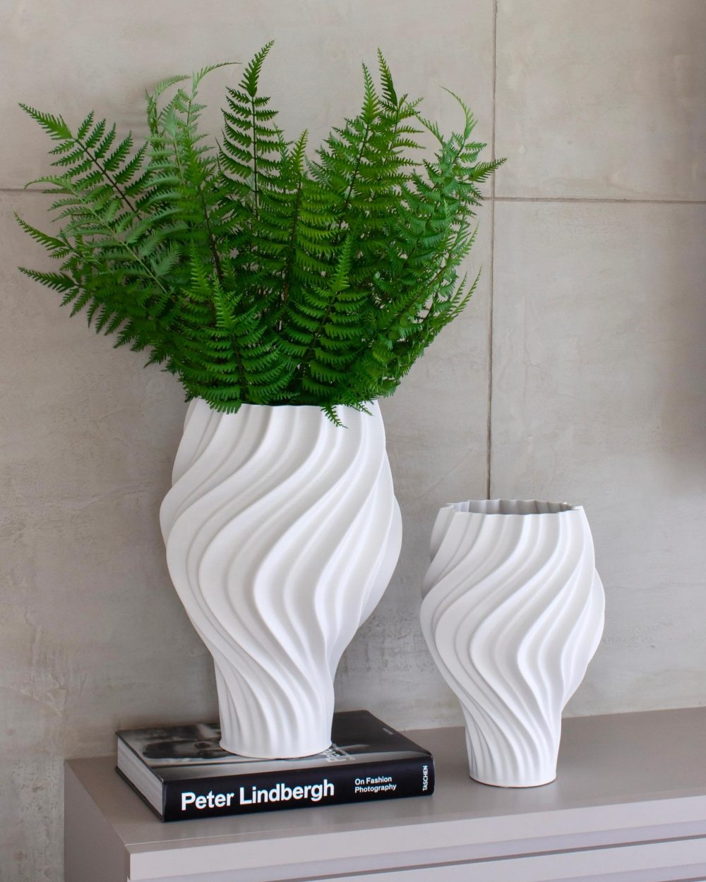 Jarrón Espiral Blanco Pequeño