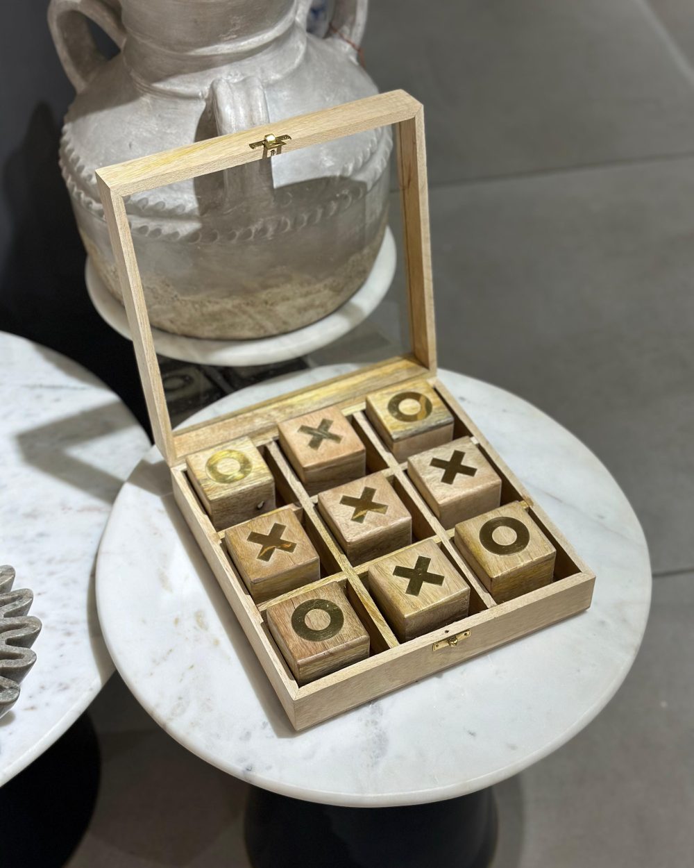 Accesorio Tic Tac Toe en Madera Clara