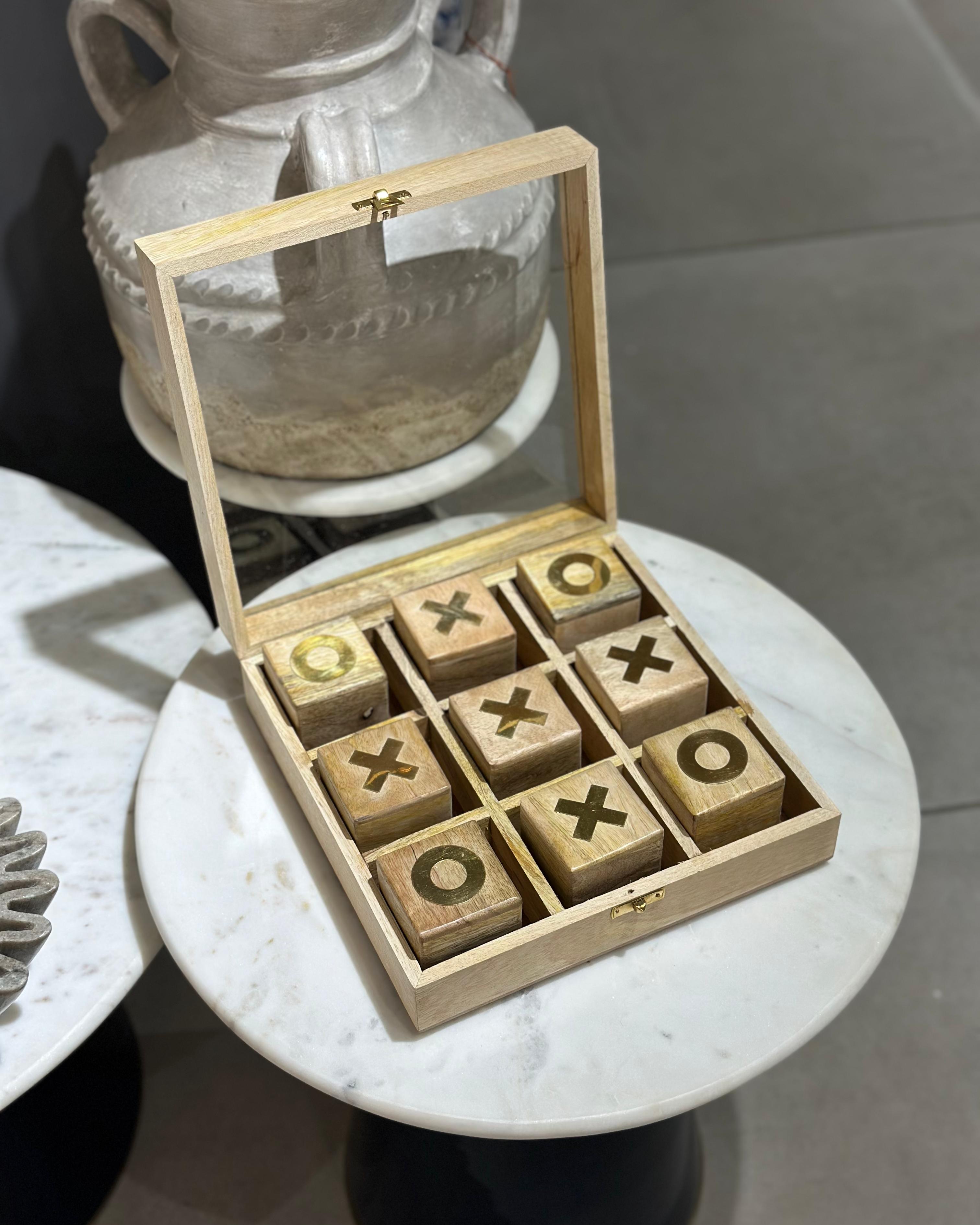 Accesorio Tic Tac Toe en Madera Clara
