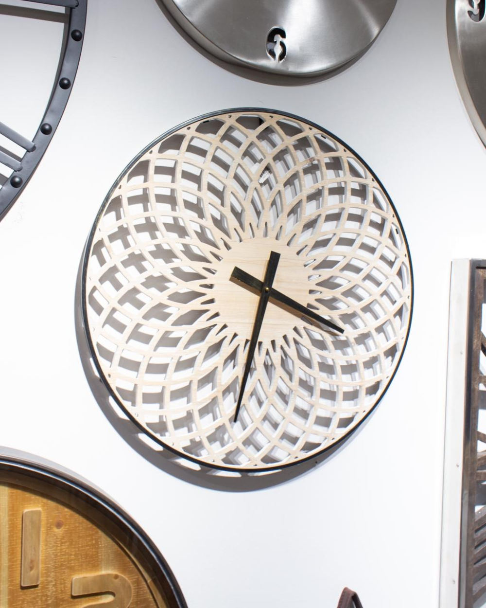 Reloj de Pared Madera Tono Natural 60cm Diámetro