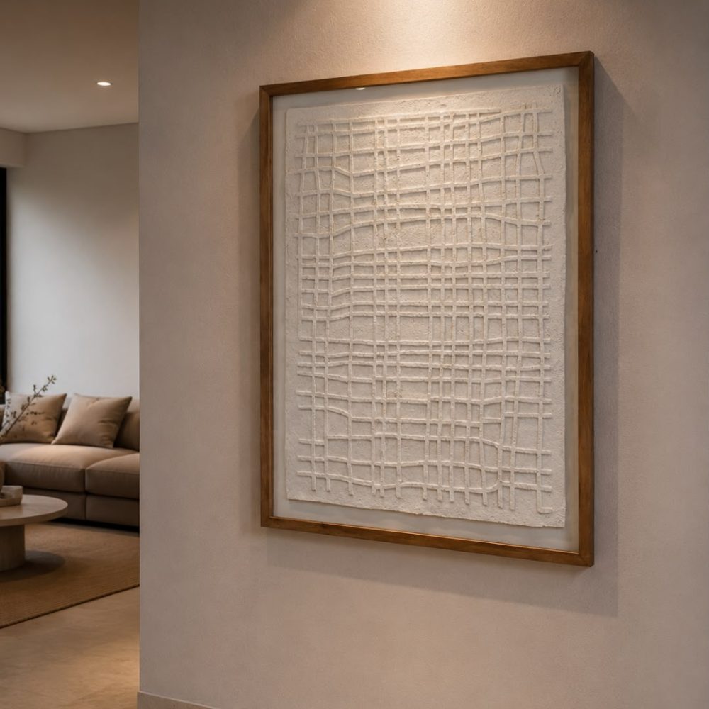 Cuadro en Papel Mache Malla Iregular 94cm x 122cm