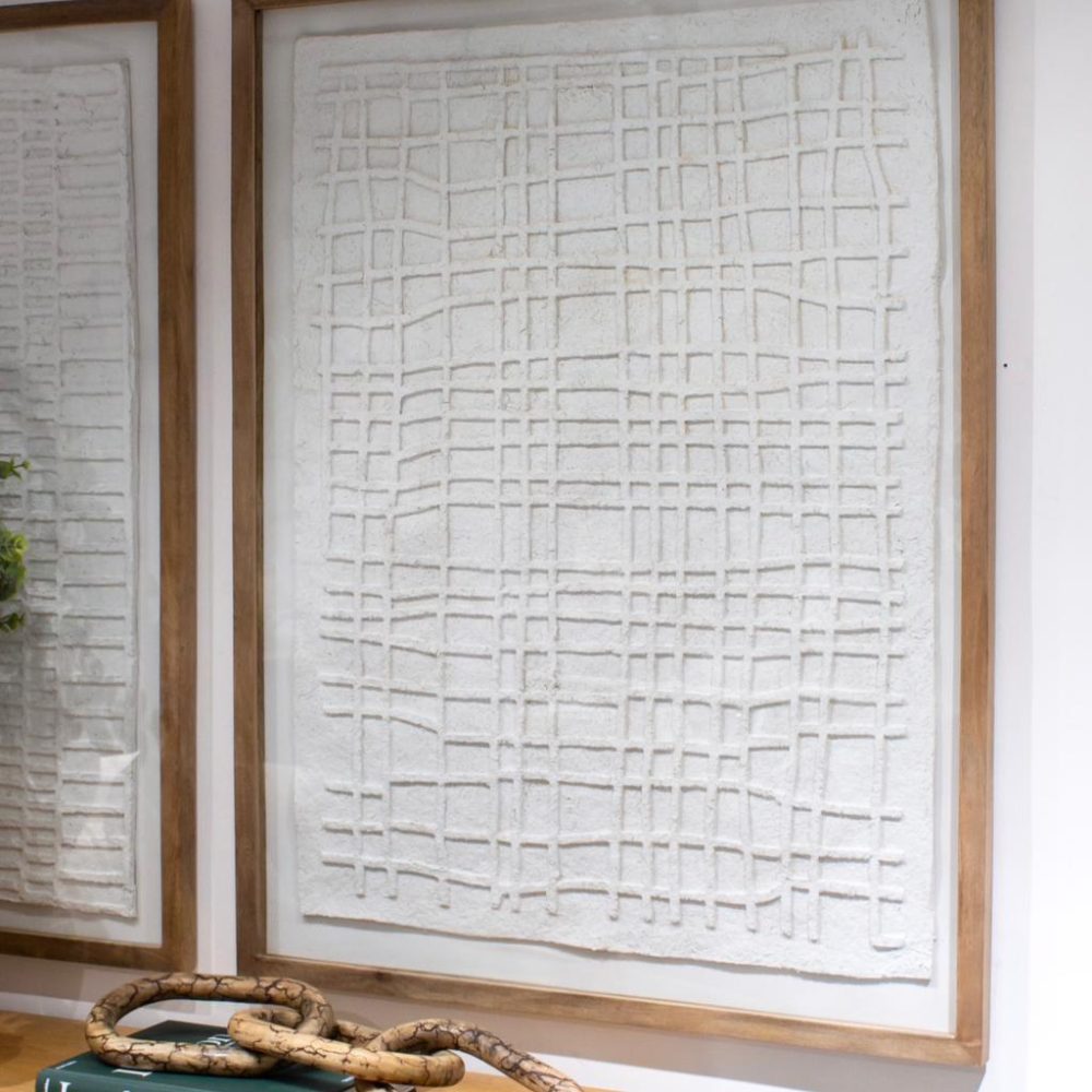 Cuadro en Papel Mache Malla Iregular 94cm x 122cm