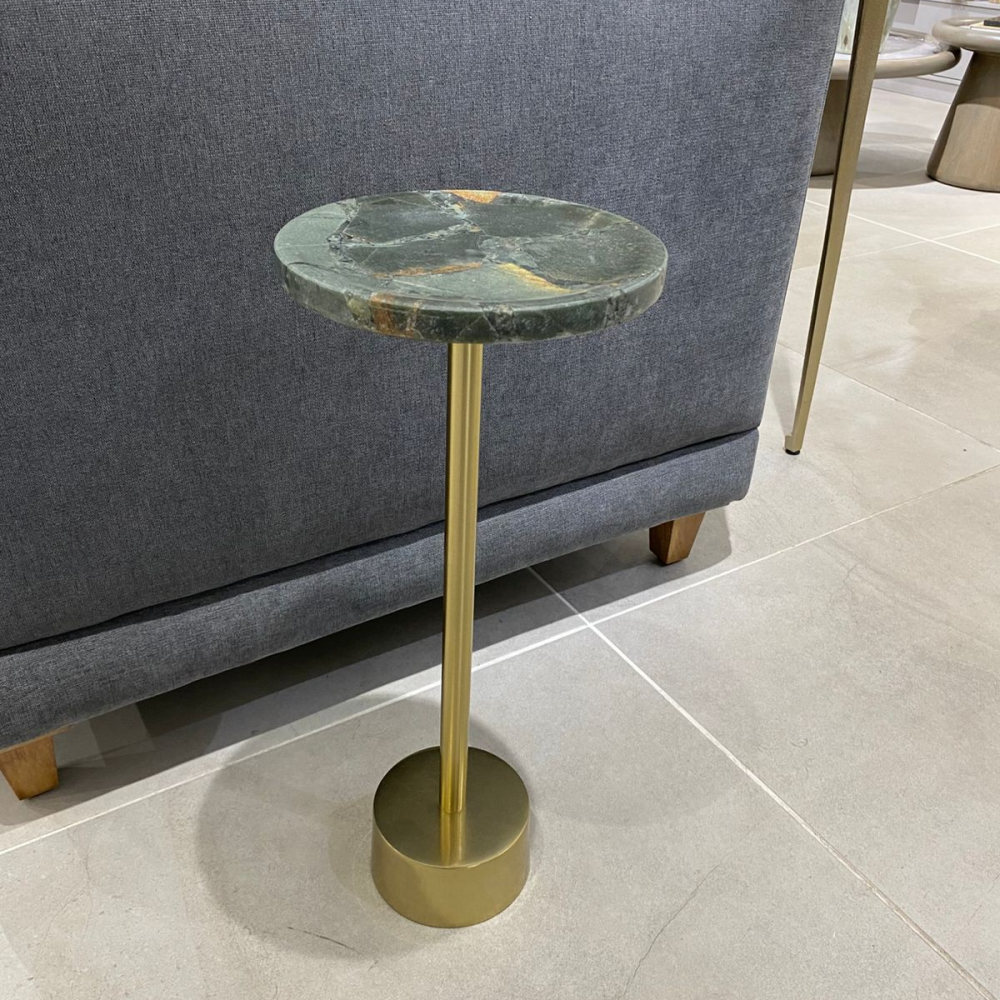 Mesa Auxiliar Dorada "Timor" Malaquita Verde