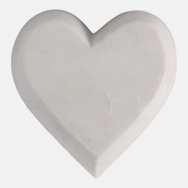 Corazón Decorativo de Mármol – Blanco
