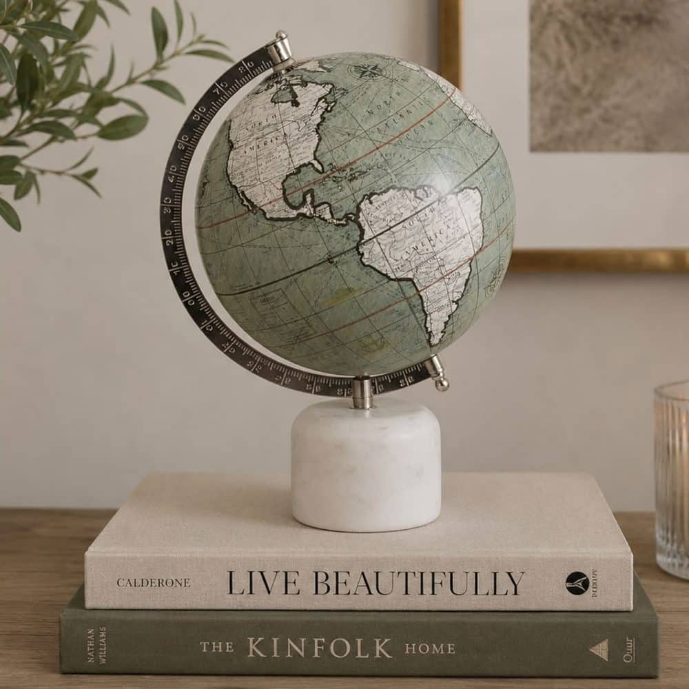 Globo Decorativo Greenwich con Base de Mármol