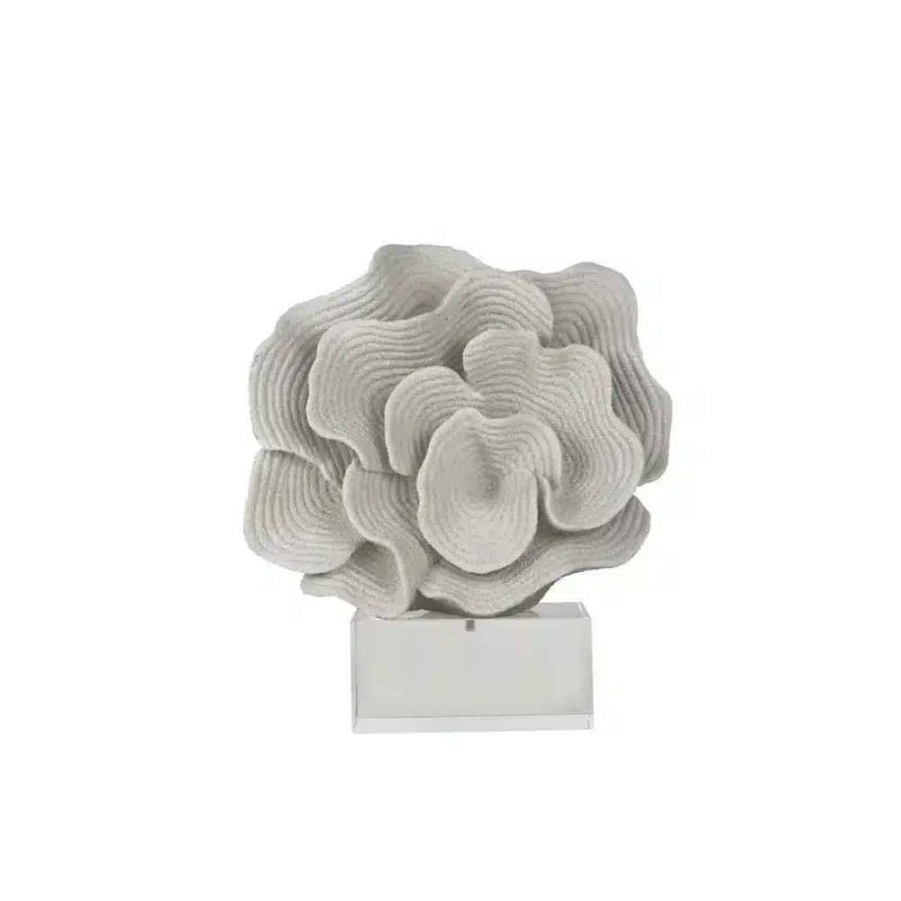 Escultura Egerton de Coral con Base de Cristal