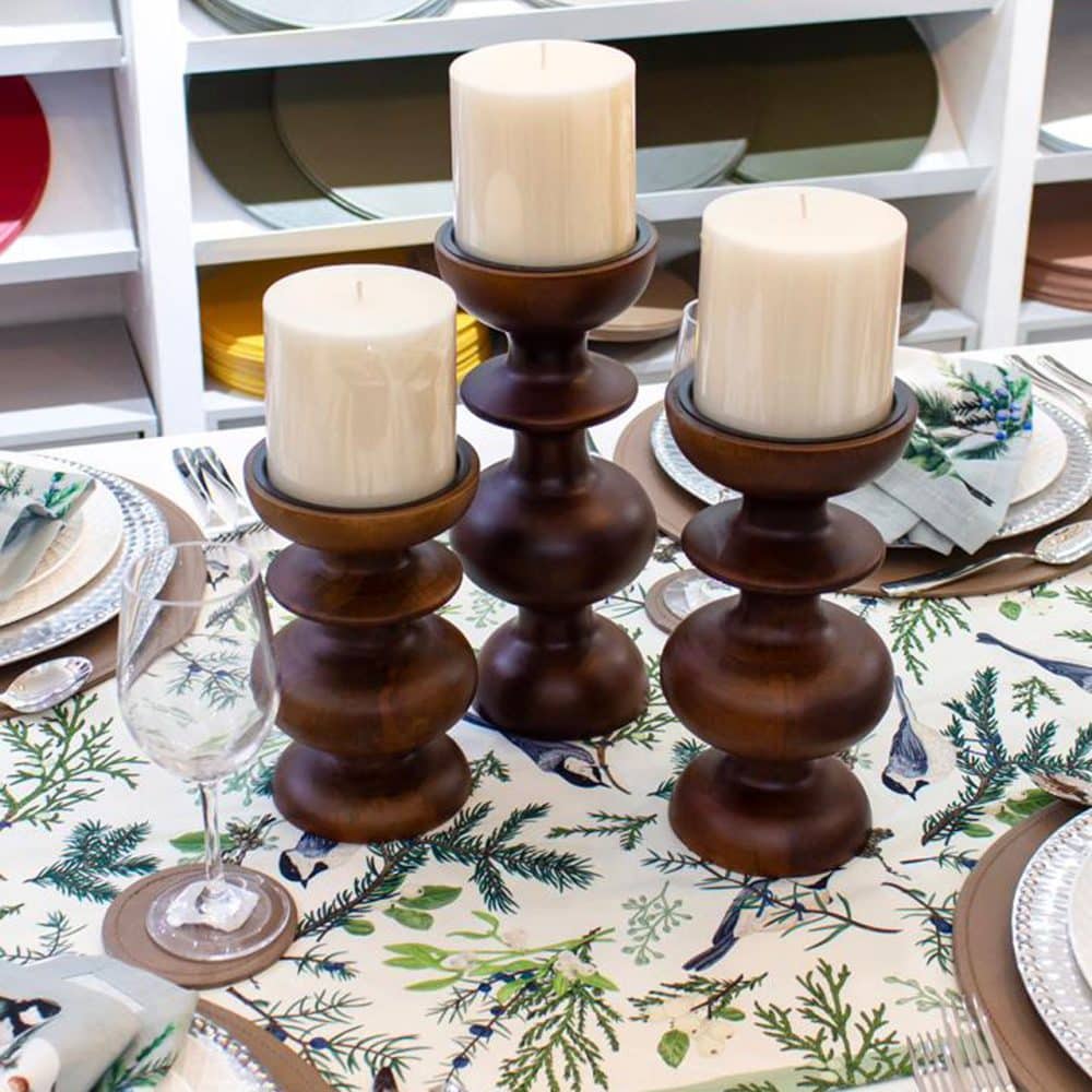 Candelabro Grande Robusto de Madera de Mango