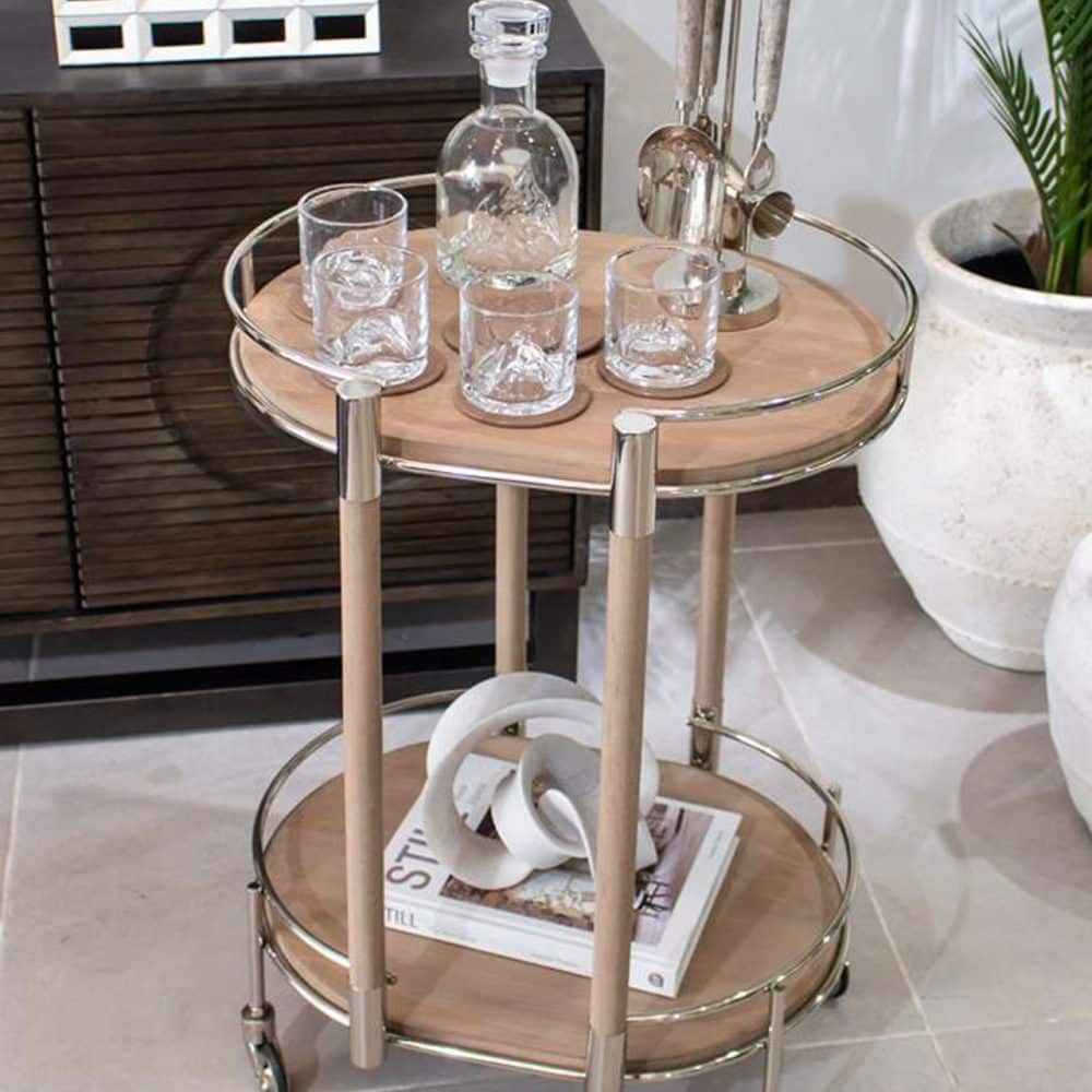 Mesa  Bar Marion con Acabado en Níquel