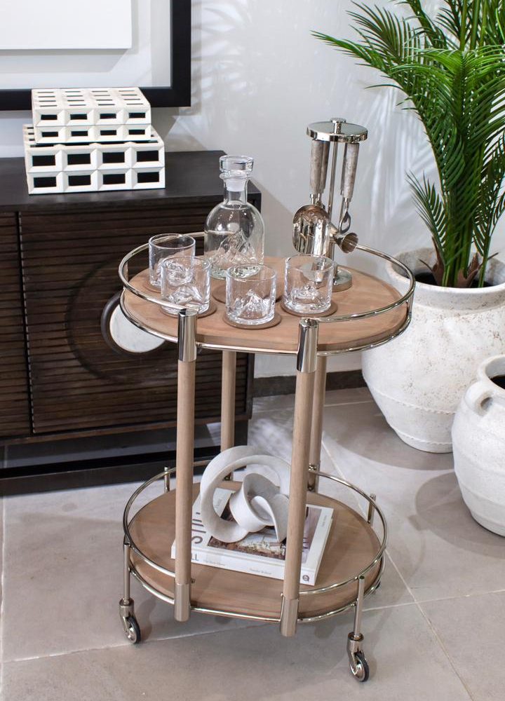 Mesa  Bar Marion con Acabado en Níquel