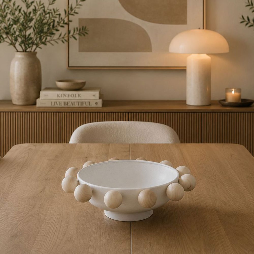Bowl Decorativo con Perillas de Madera