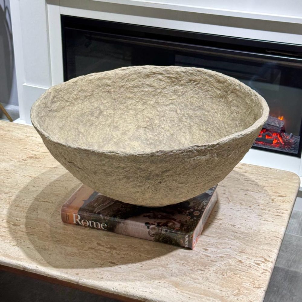 Bowl Decorativo de Papel Maché Taupe Grande