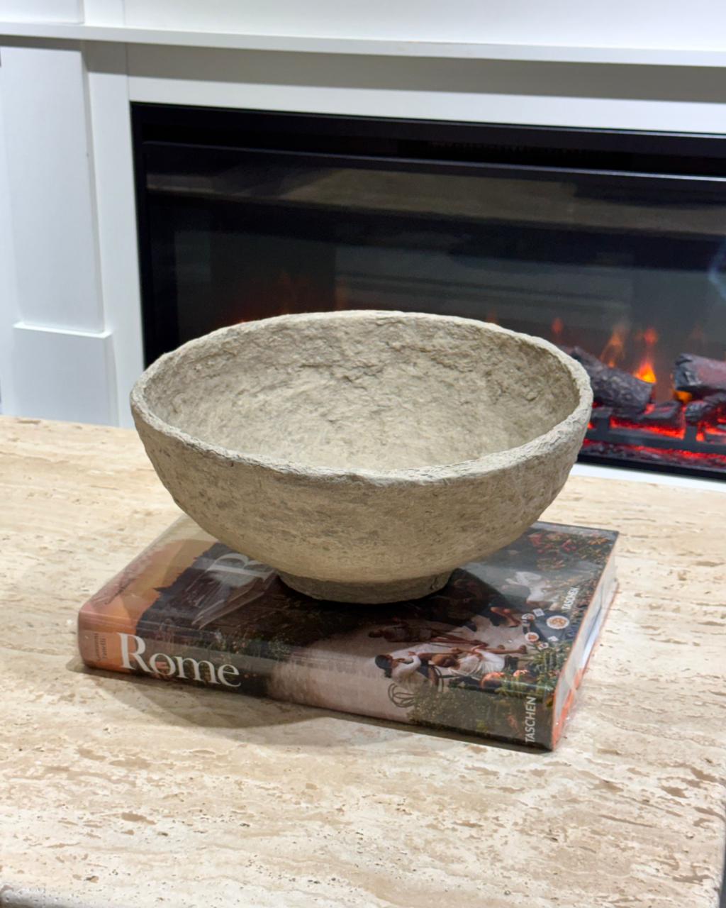 Bowl Decorativo de Papel Maché Taupe Pequeño