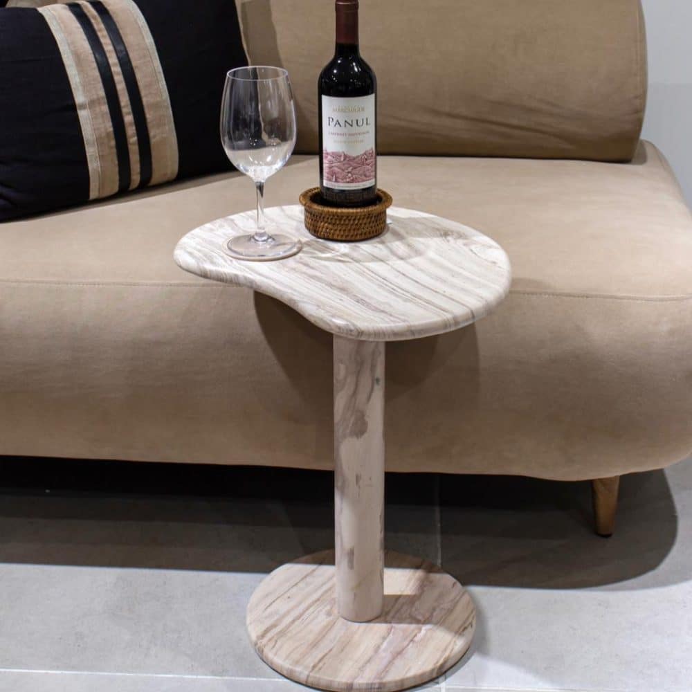 Mesa Auxiliar Dumah en Mármol Beige