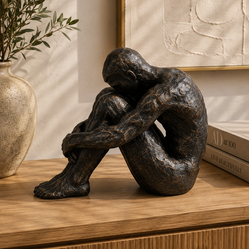 Escultura de Hombre Sentado Grande