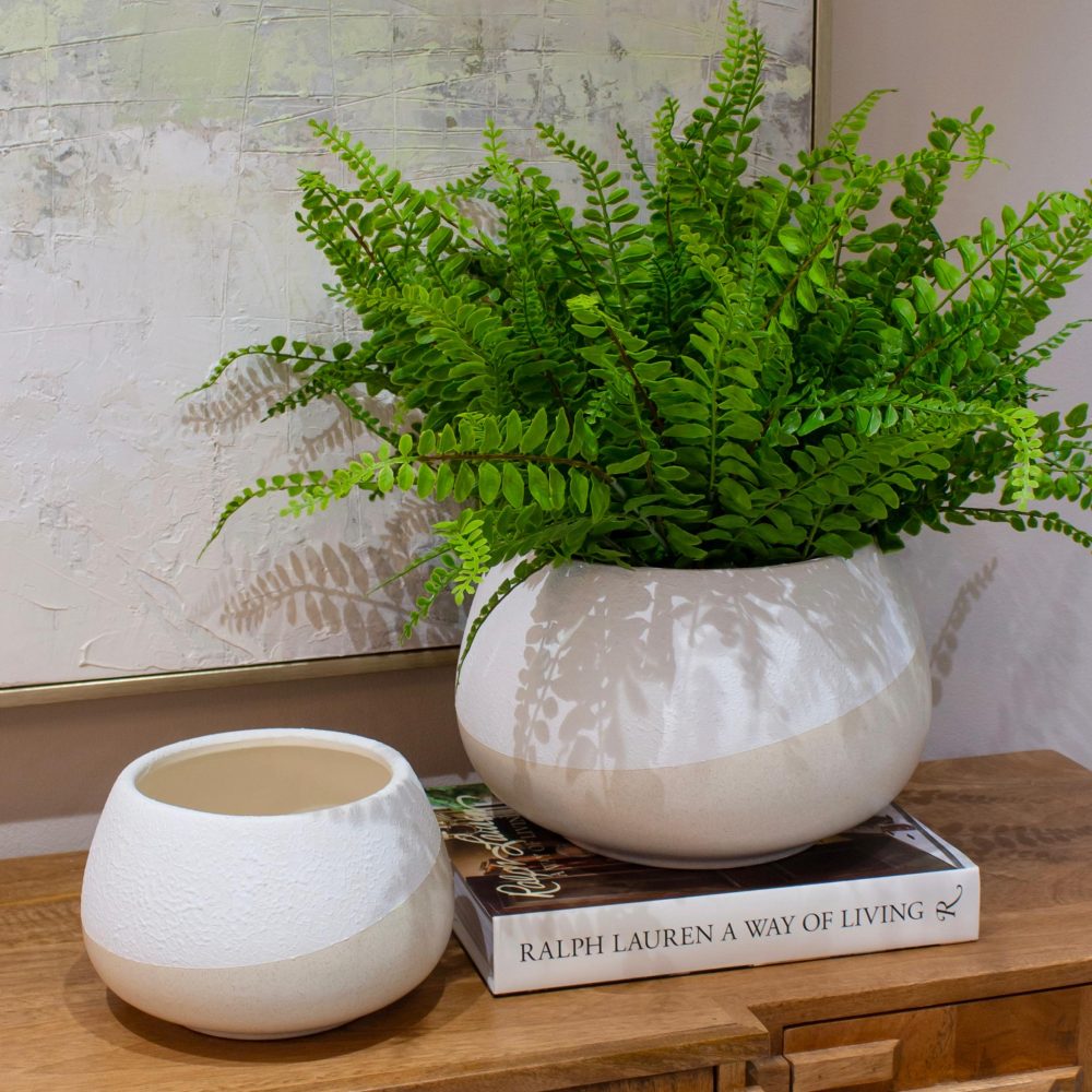 Matera Texturizadas Half-Dipped Blanco/Tan Grande