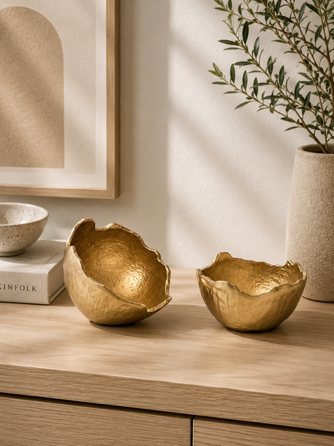 Bowl Decorativo Dorado Inclinado