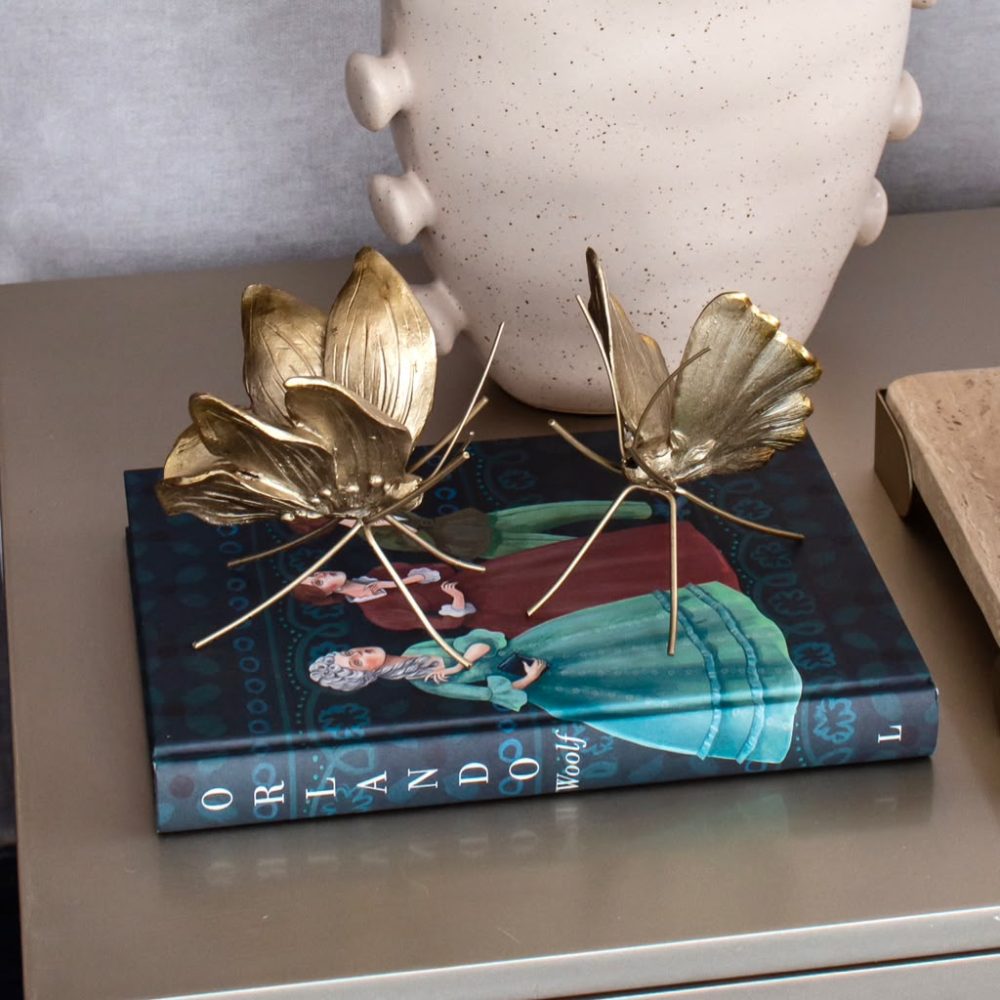 Accesorio                        Decorativo Mariposa Dorada con Alas en Punta