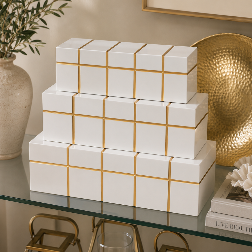 Caja Decorativa Lumina Blanca Grande