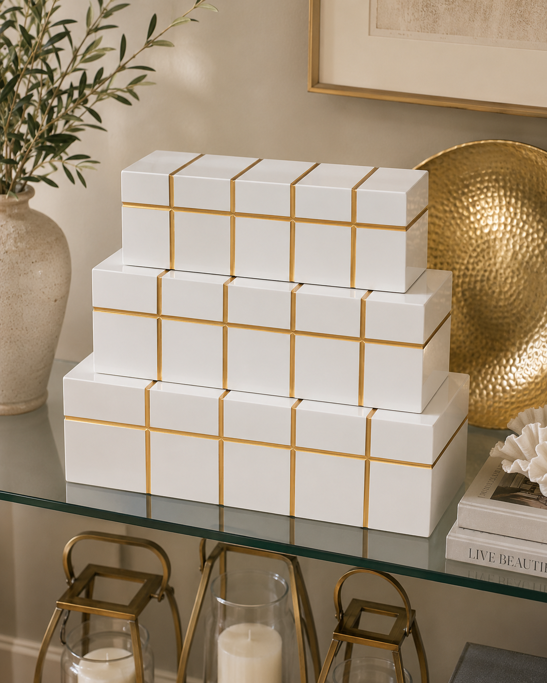 Caja Decorativa Lumina Blanca Mediana
