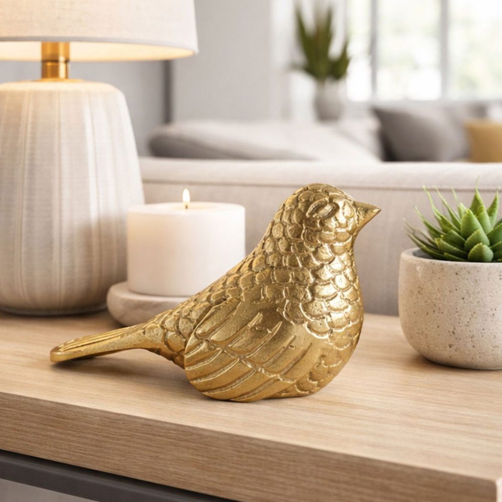 Accesorio Decorativo Pajarito Dorado Pequeño