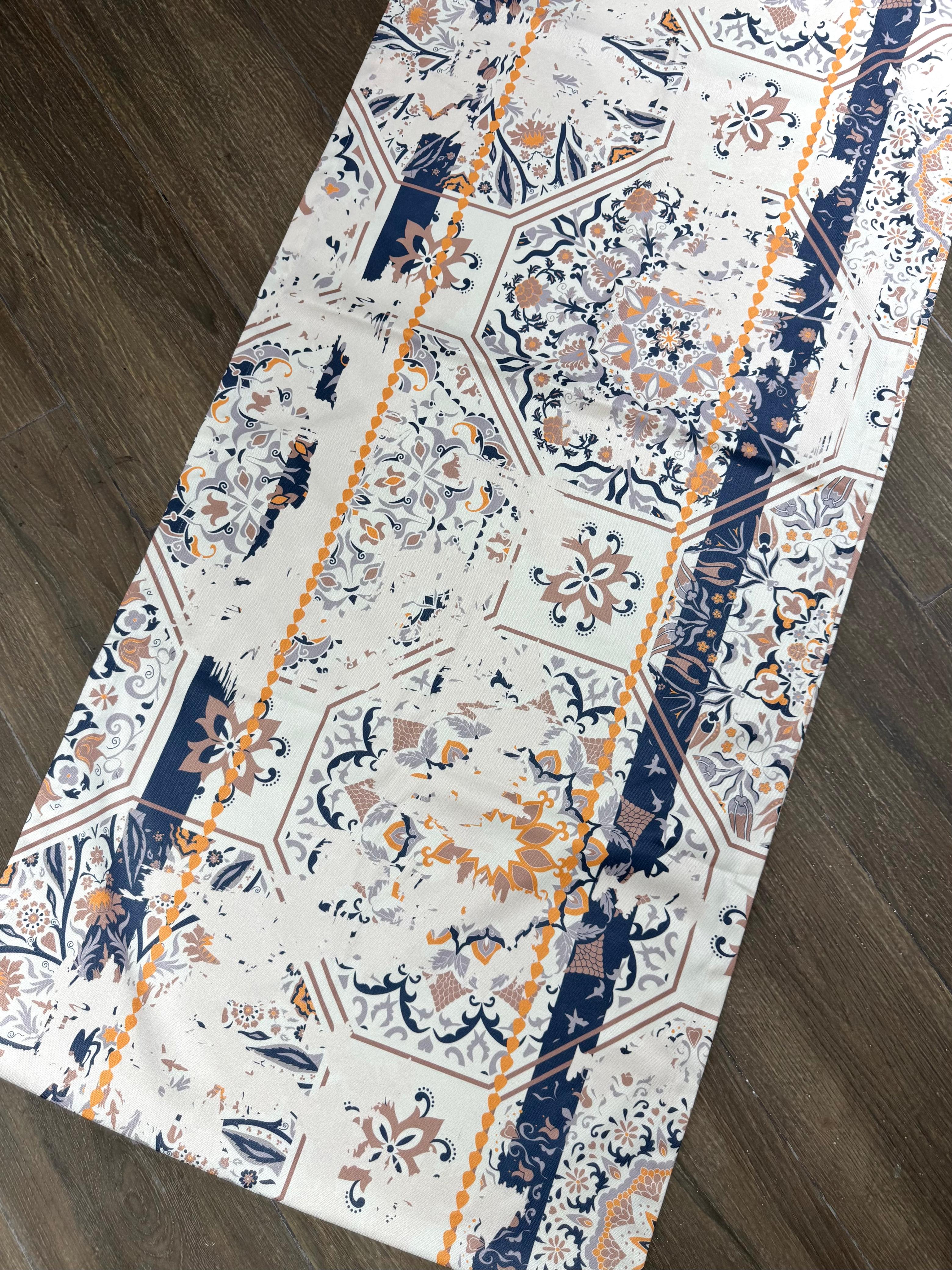 Camino de Mesa By Carla Lizarazo Mosaico Azul y Terracota 10 Puestos
