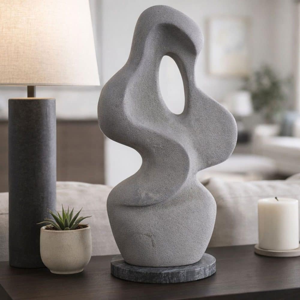 Escultura con Diseño de Ondas en Forma Abstracta