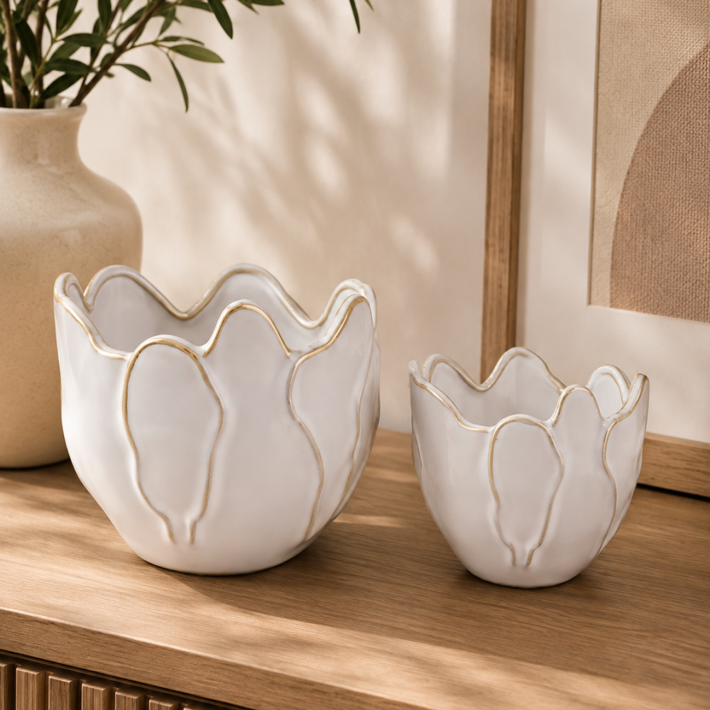 Matera Flower Shaped Marfil Grande