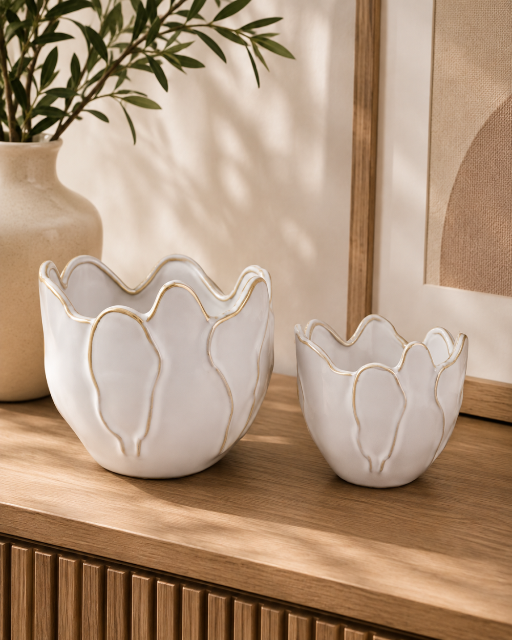 Matera Flower Shaped Marfil Grande