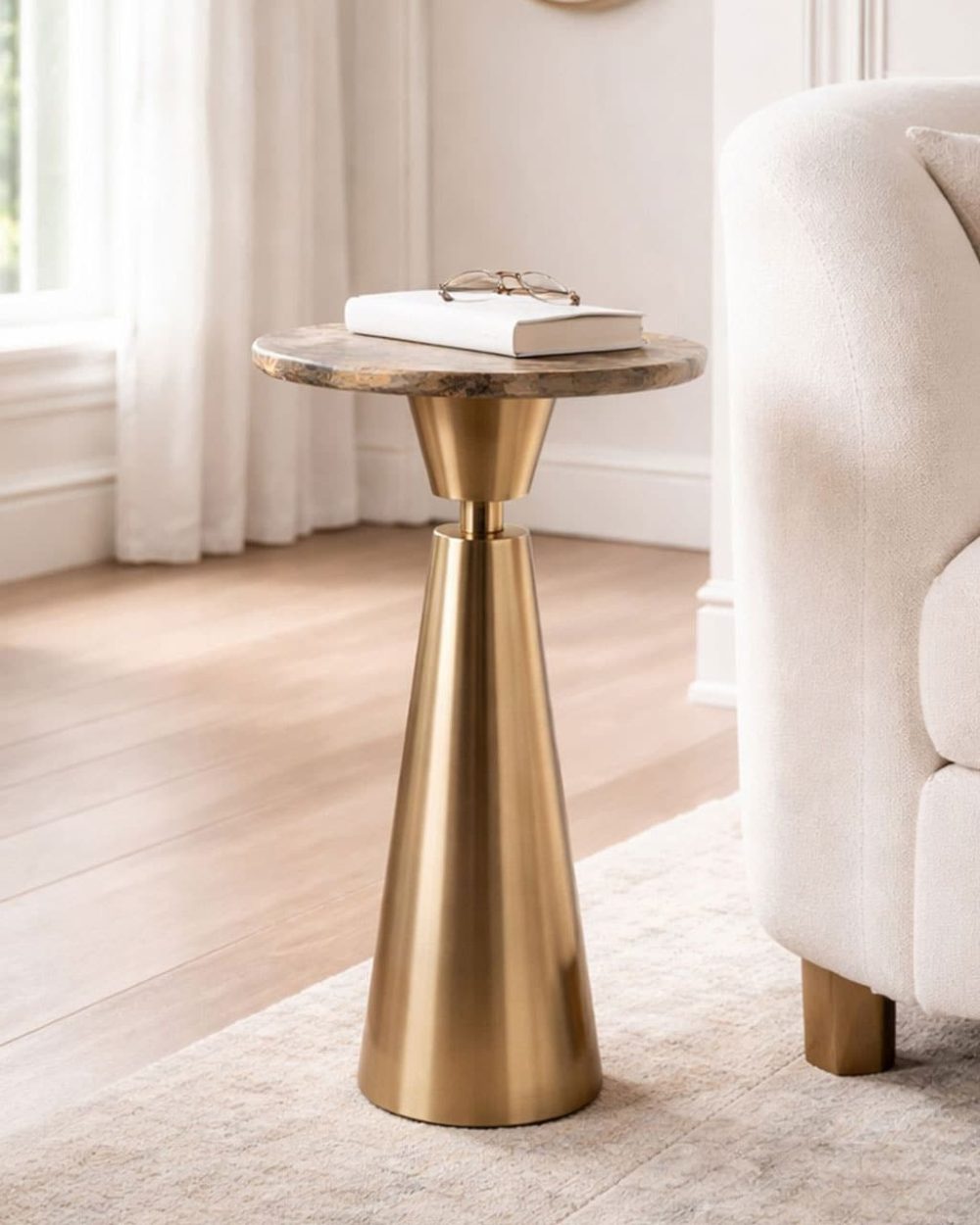 Mesa Auxiliar Orab de Madera Petrificada