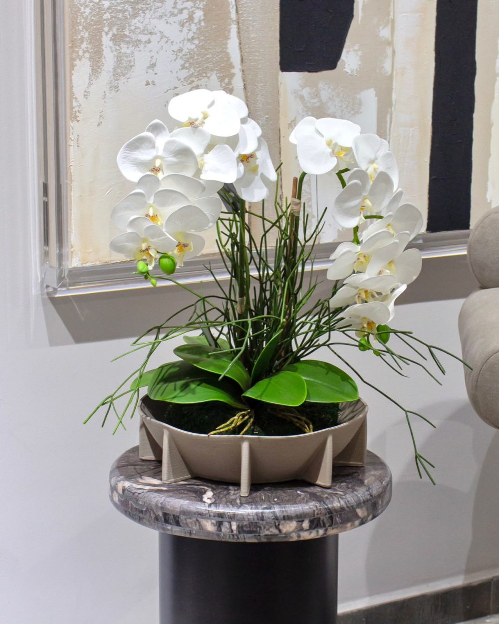 Orquideario x2 en Base Color Beige