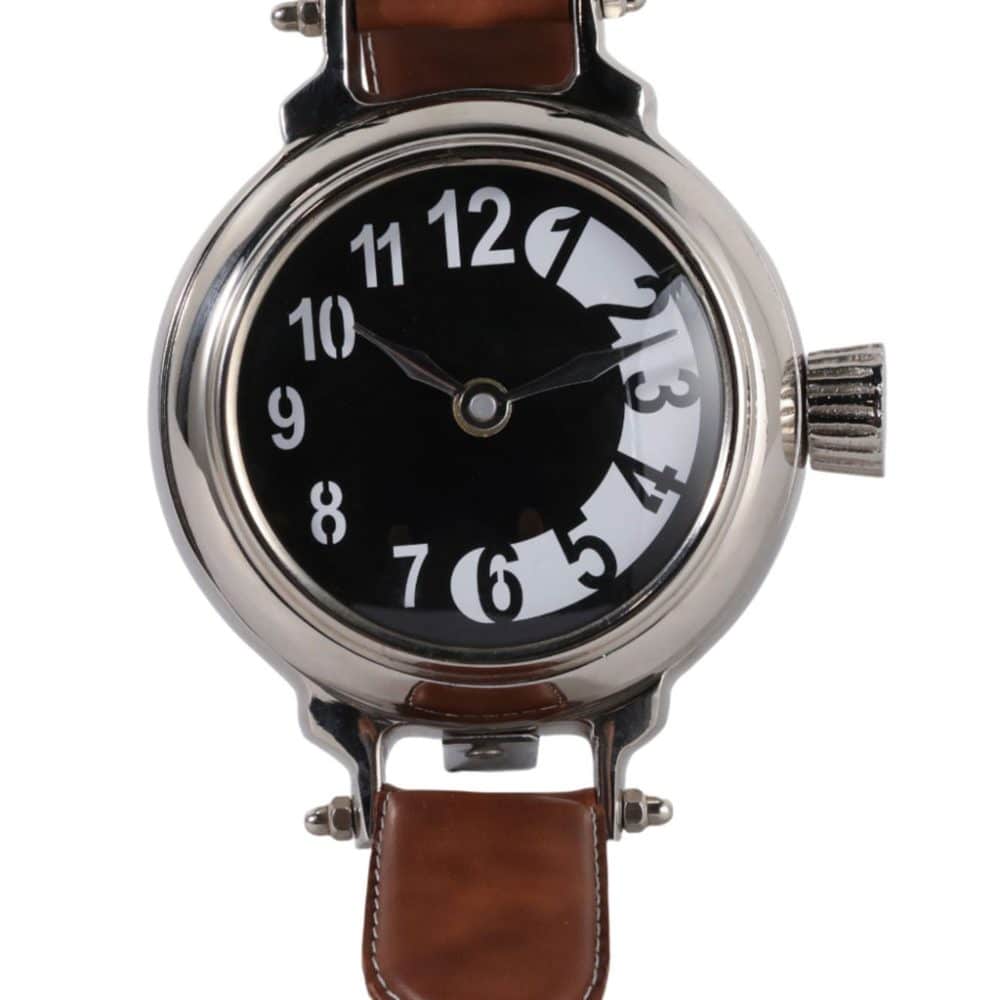 Reloj de Mesa Wristwatch Marrón y Plateado Grande