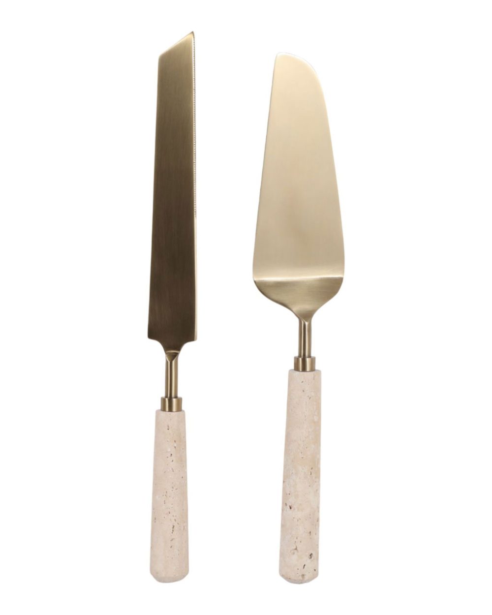 Set de Utensilios para Pastel de Travertino
