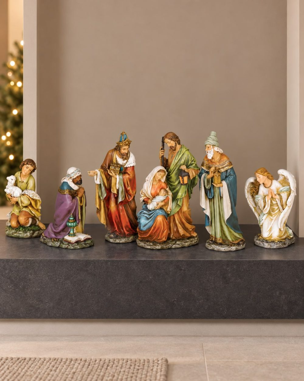 Pesebre de 6 Piezas en Tonos Cálidos 40cm alto