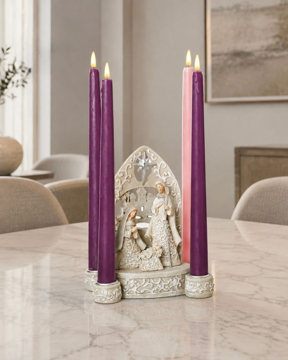 Corona de Adviento de la Sagrada Familia 17cm alto